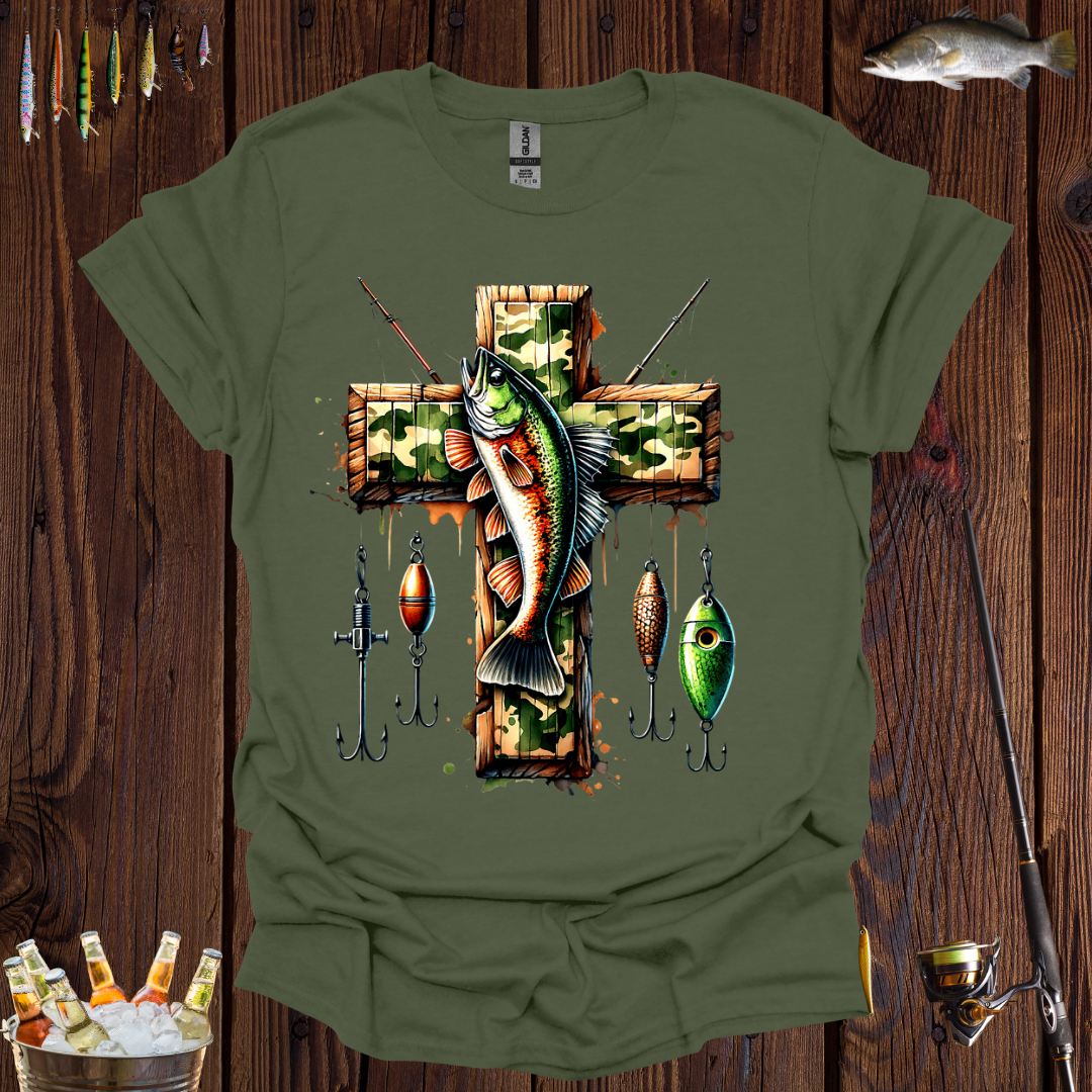 Camo Fish Cross T-Shirt
