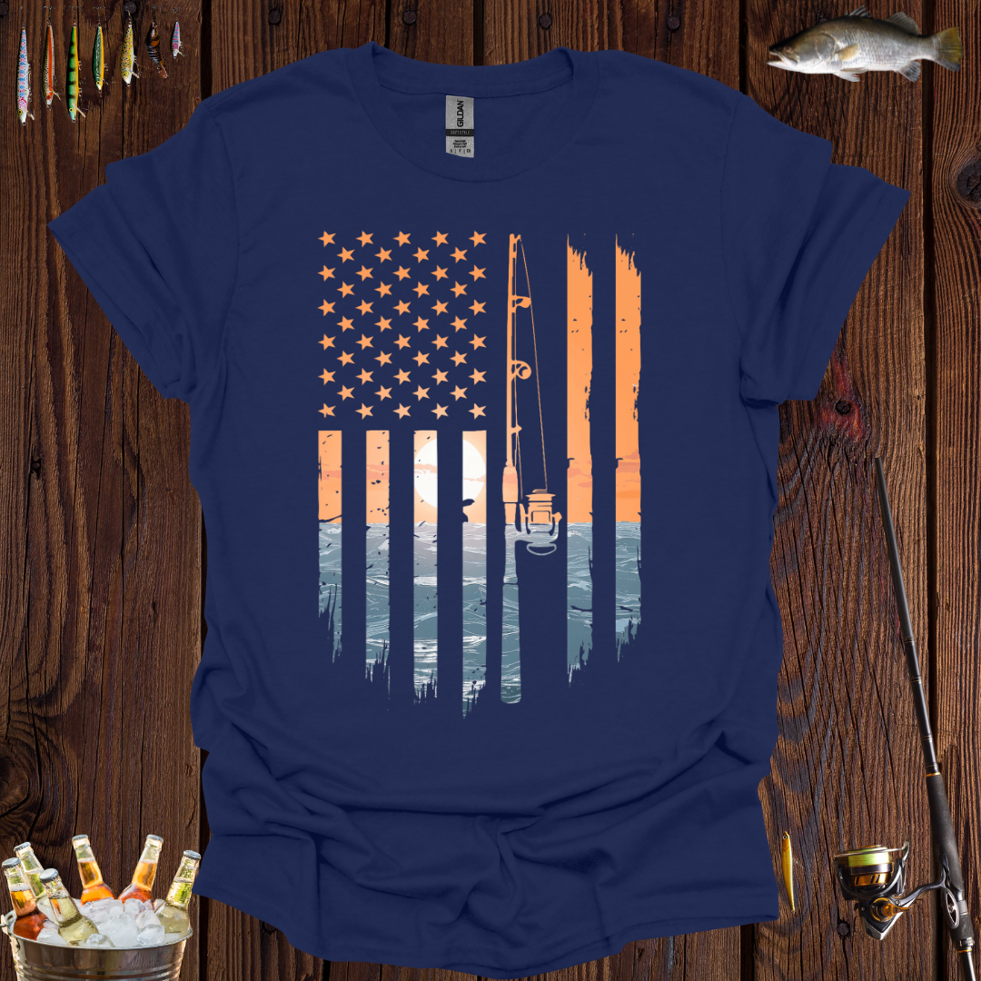 Fishing Flag American T-Shirt