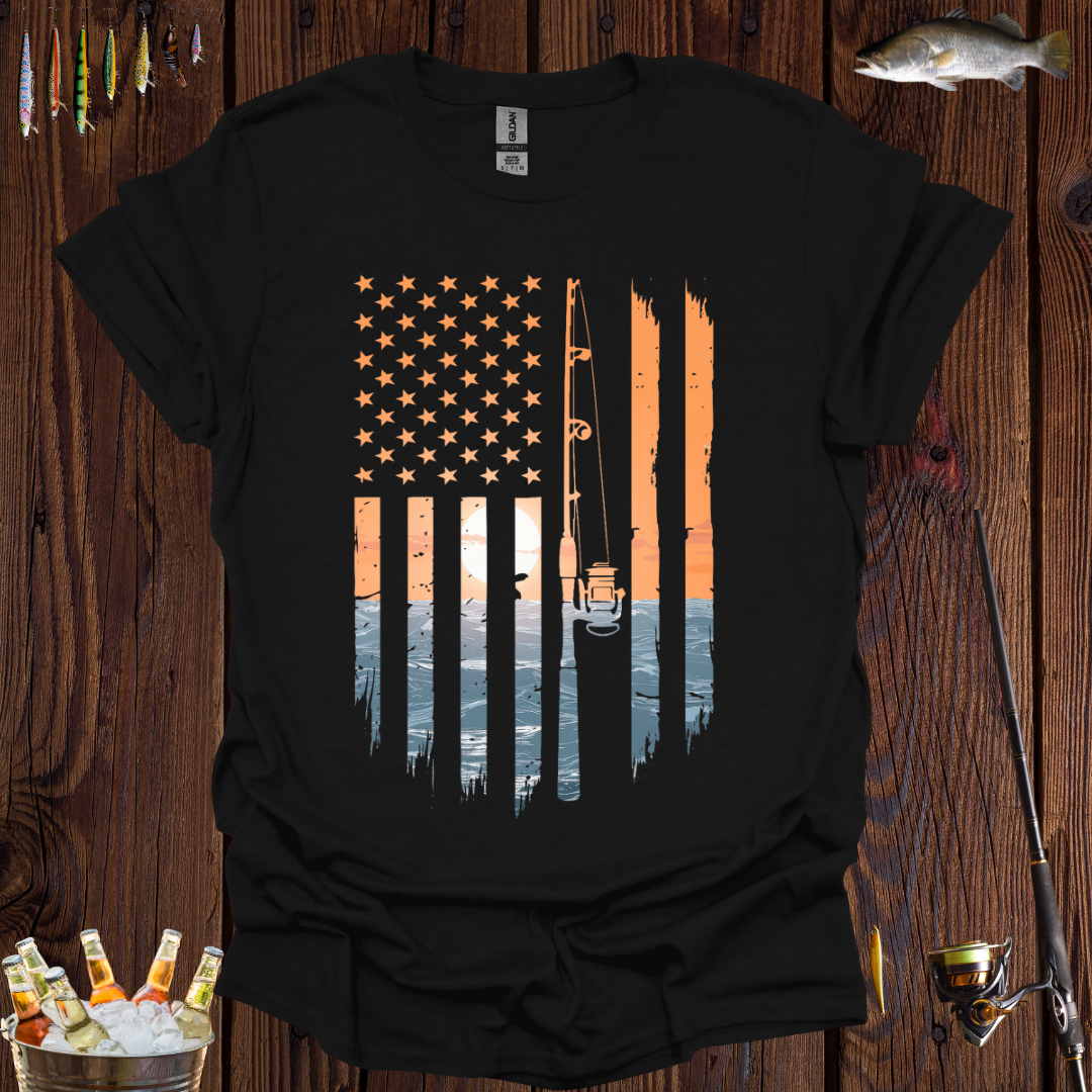Fishing Flag American T-Shirt