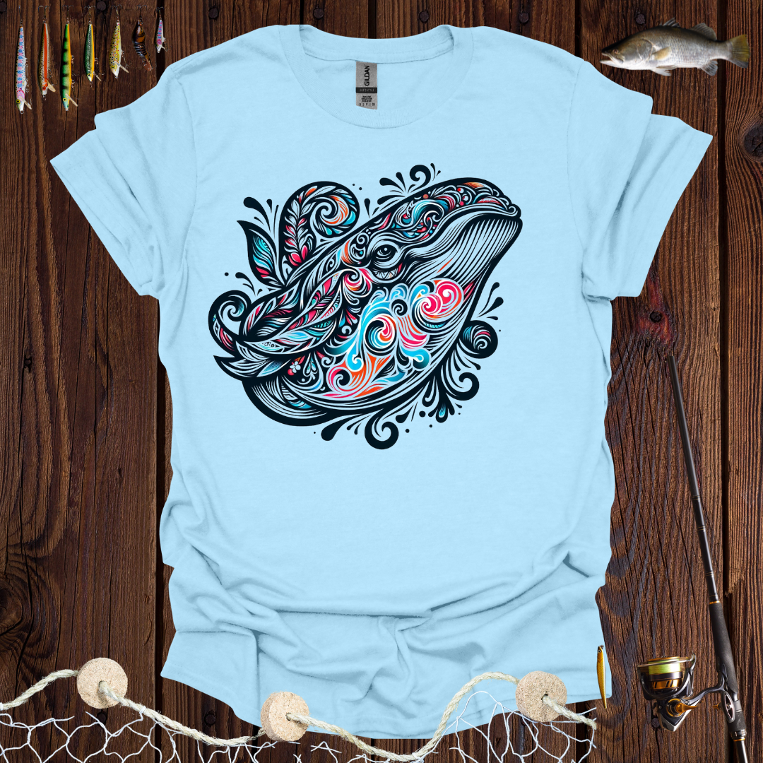 Floral Color Whale T-Shirt