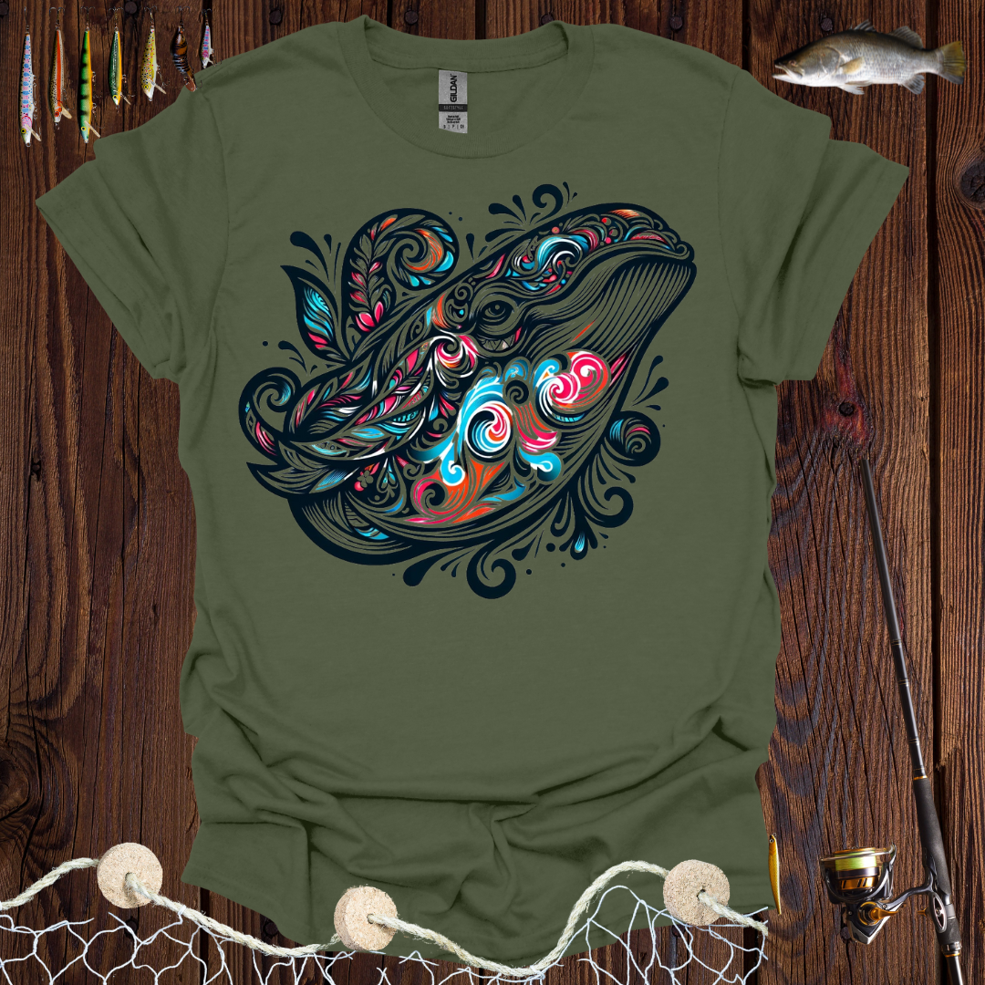 Floral Color Whale T-Shirt