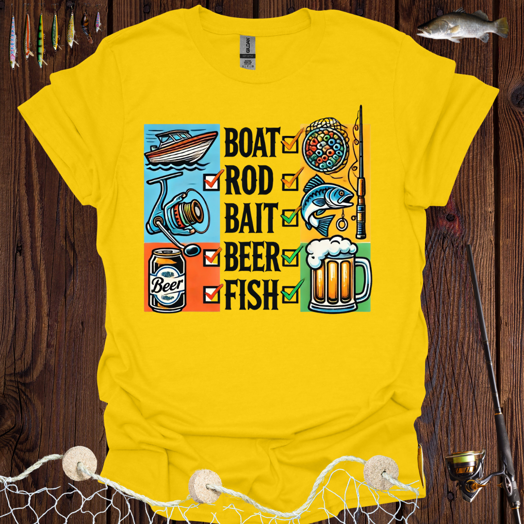 Boat Rod Bait Beer Fish T-Shirt