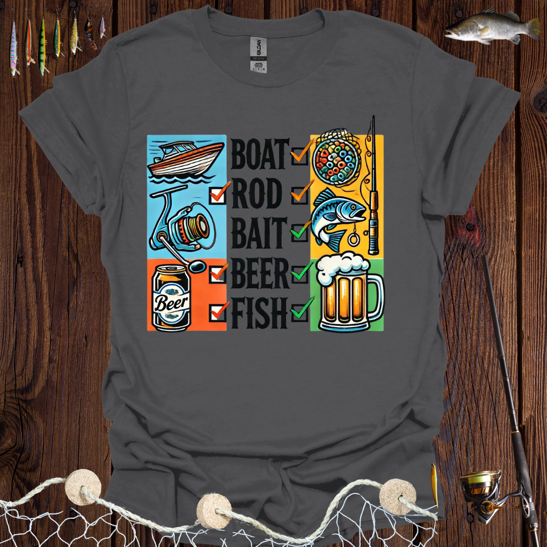 Boat Rod Bait Beer Fish T-Shirt