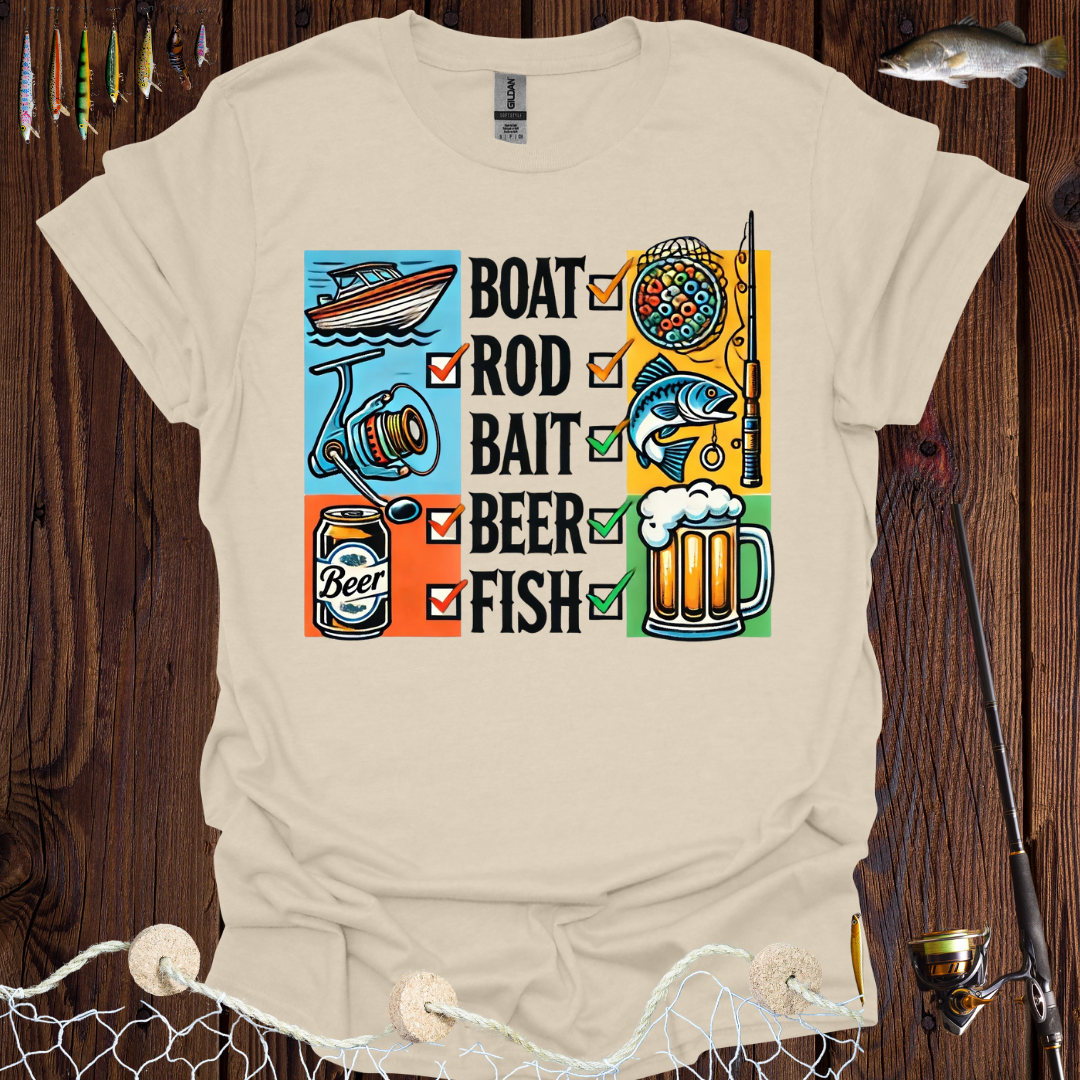 Boat Rod Bait Beer Fish T-Shirt