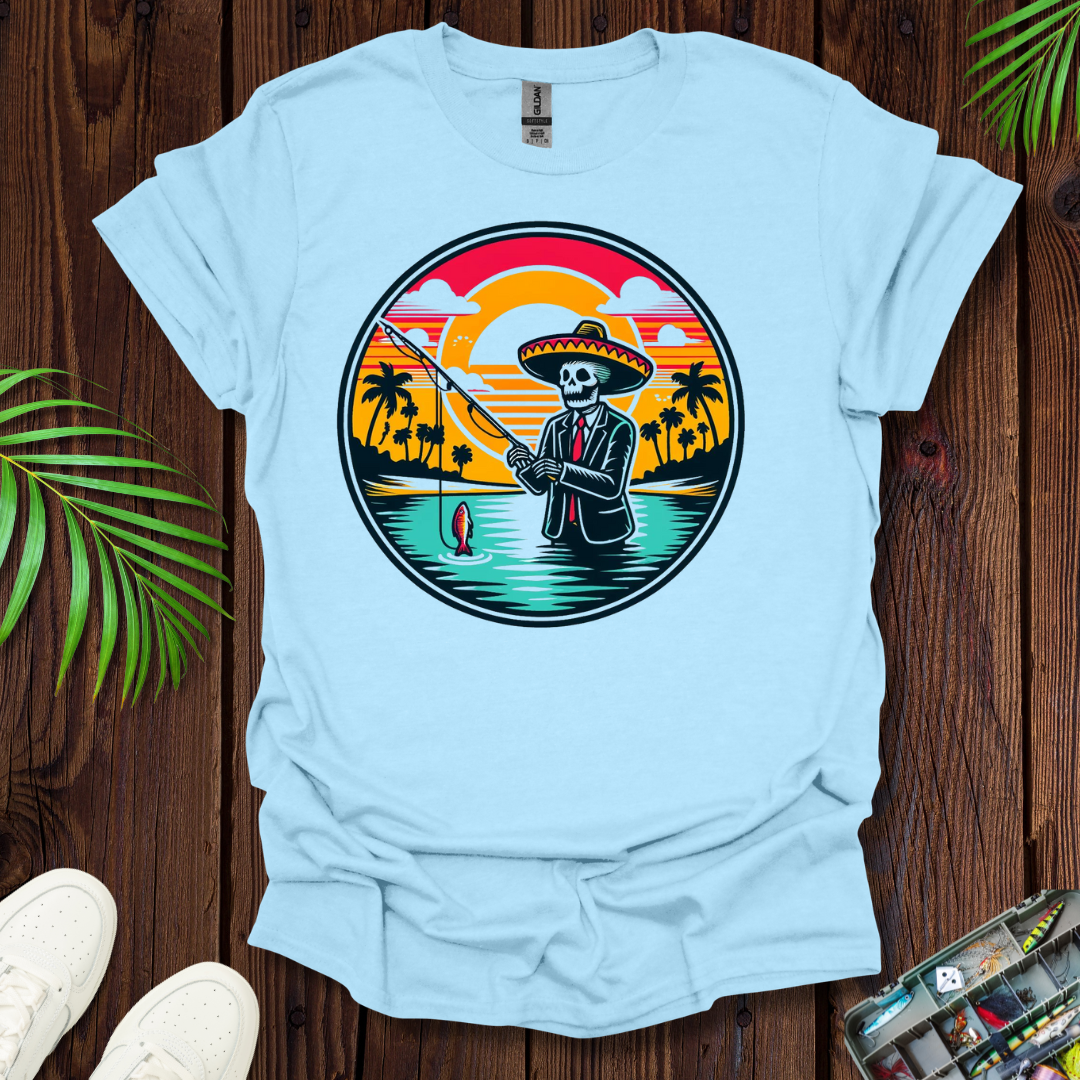 Skeleton Sombrero fishing T-Shirt