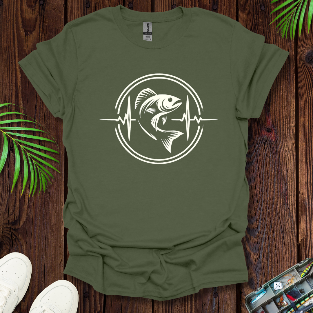 Fishing Heart Beat T-Shirt