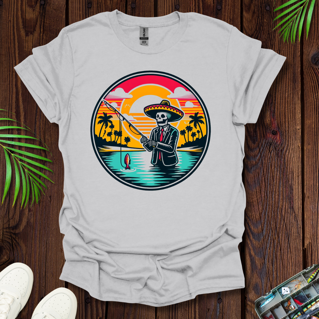 Skeleton Sombrero fishing T-Shirt
