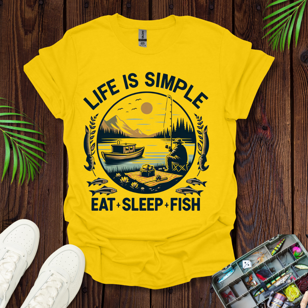 Life Is Simple Eat Sleep Fish T-Shirt