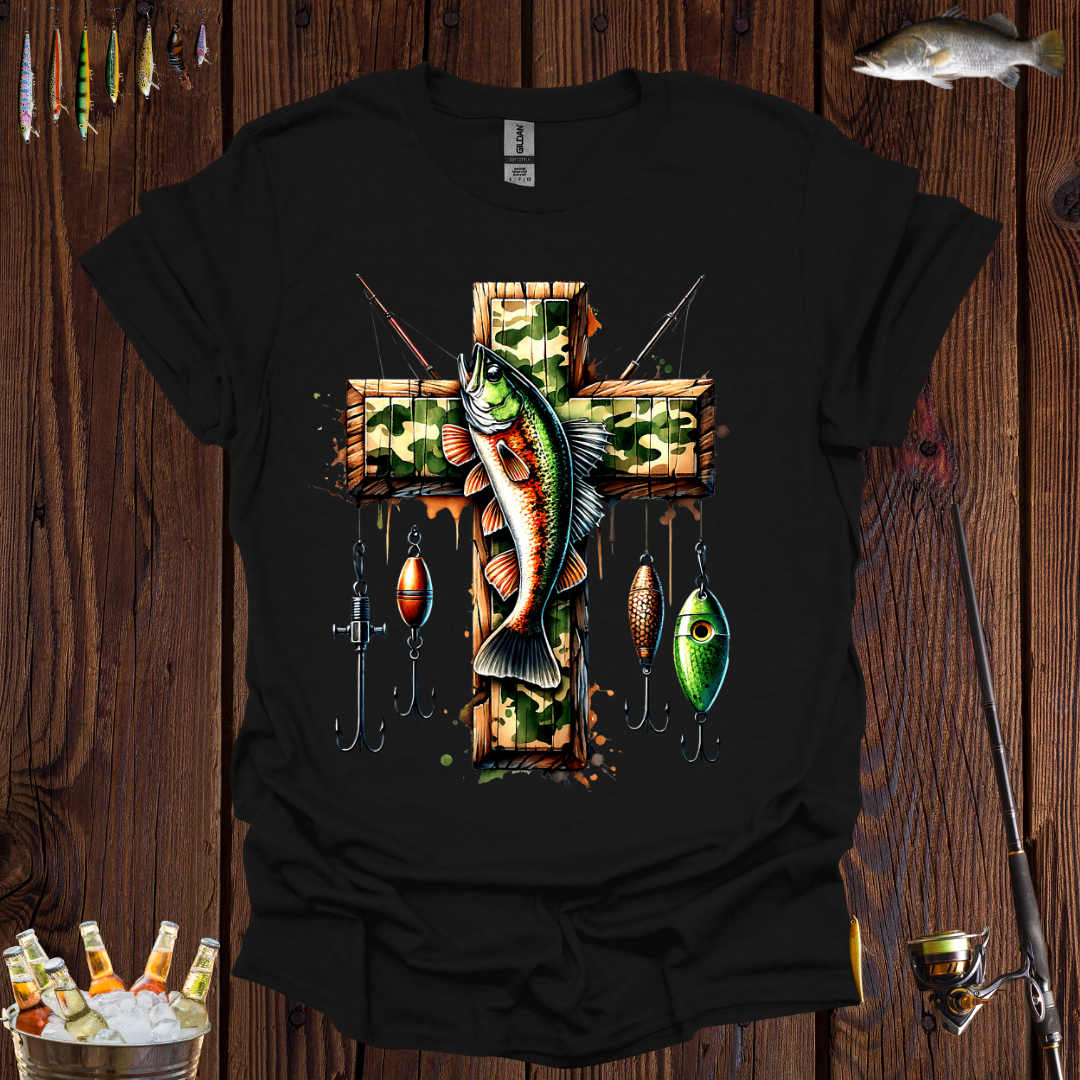Camo Fish Cross T-Shirt