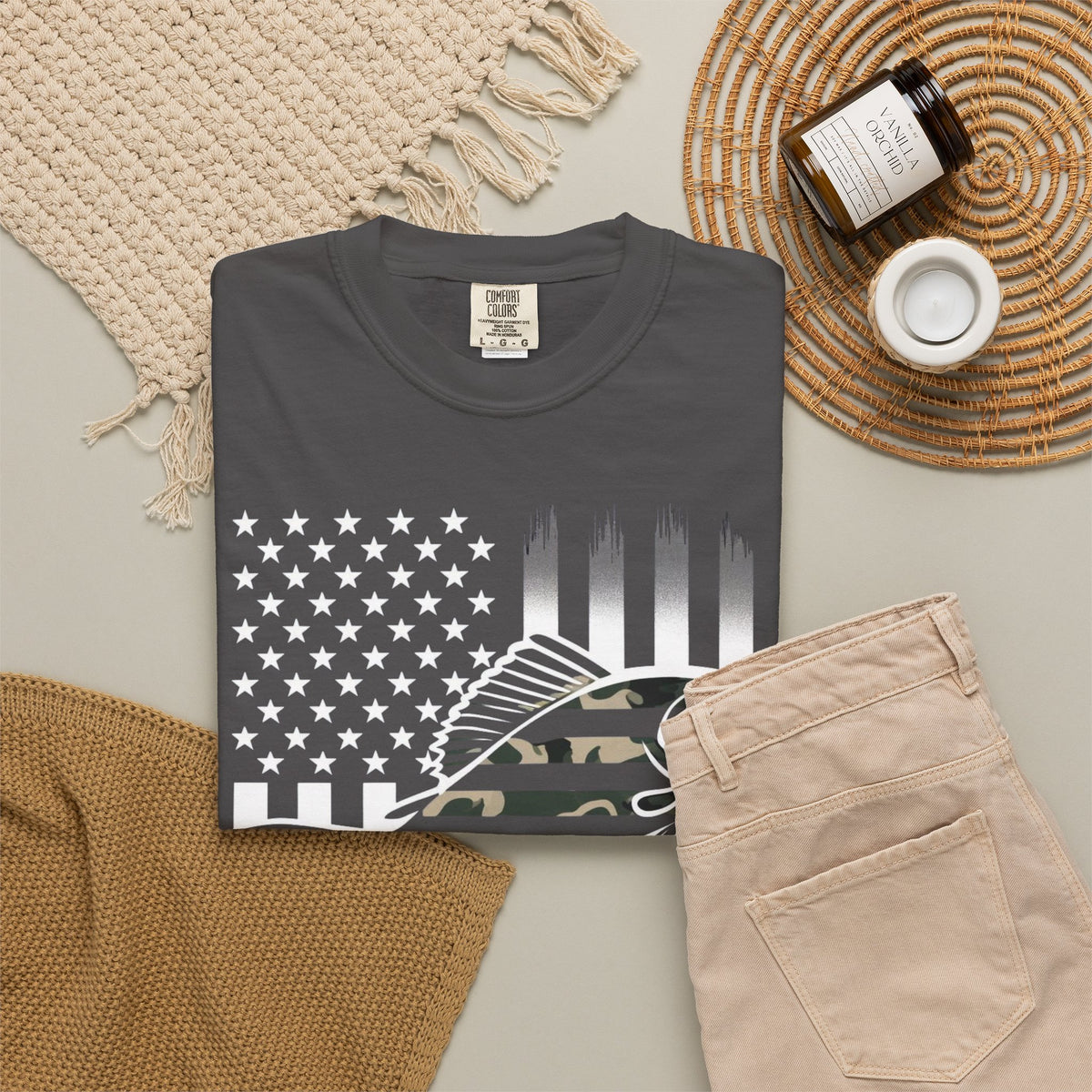 Camo Bass Flag T-Shirt