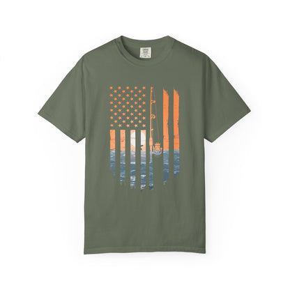 American Flag Beach T-Shirt