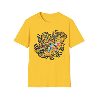 Floral Color Whale  T-Shirt