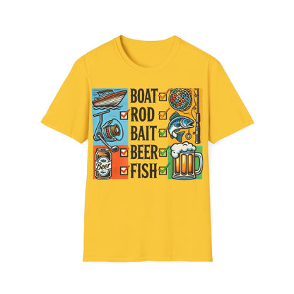 Boat  Rod Bait Beer Fish T-Shirt