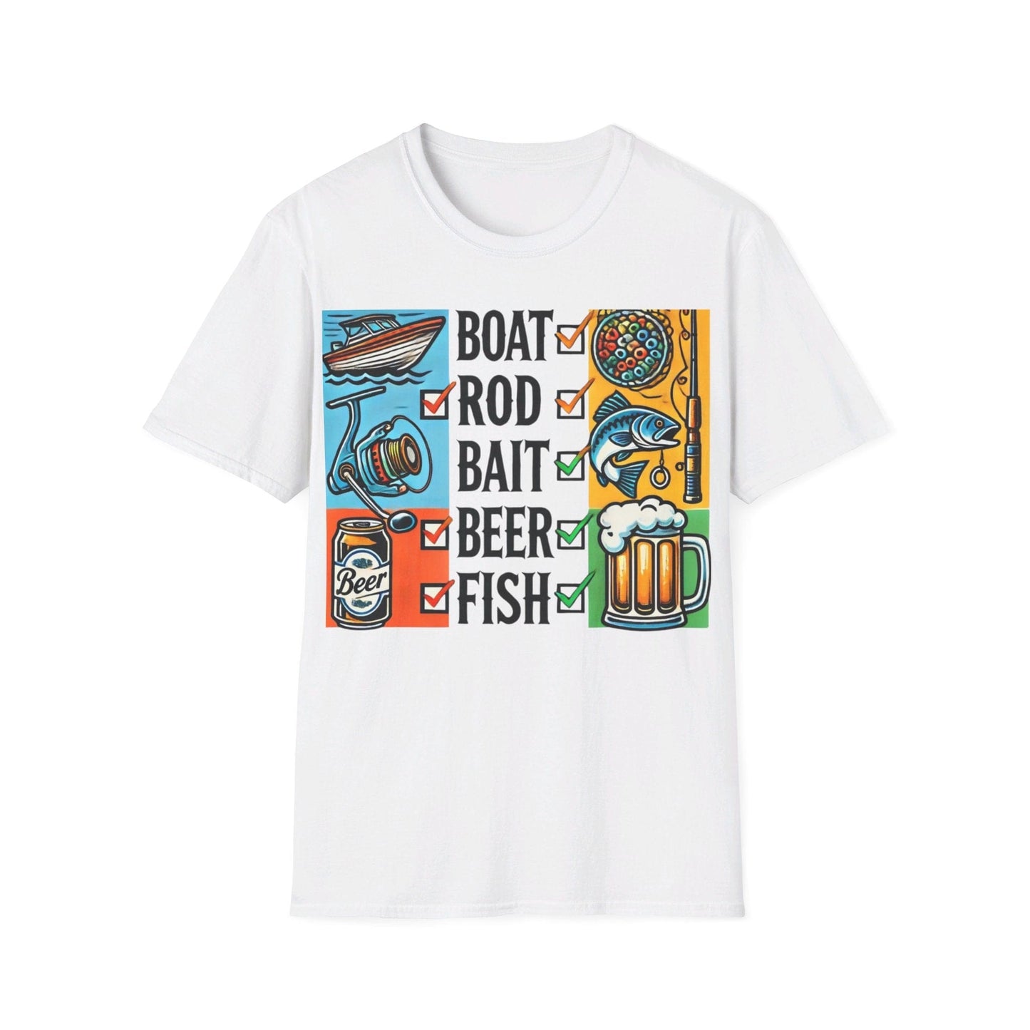 Boat  Rod Bait Beer Fish T-Shirt