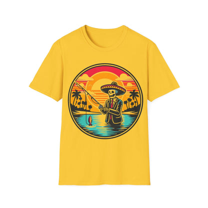 Skeleton Sombrero fishing  T-Shirt