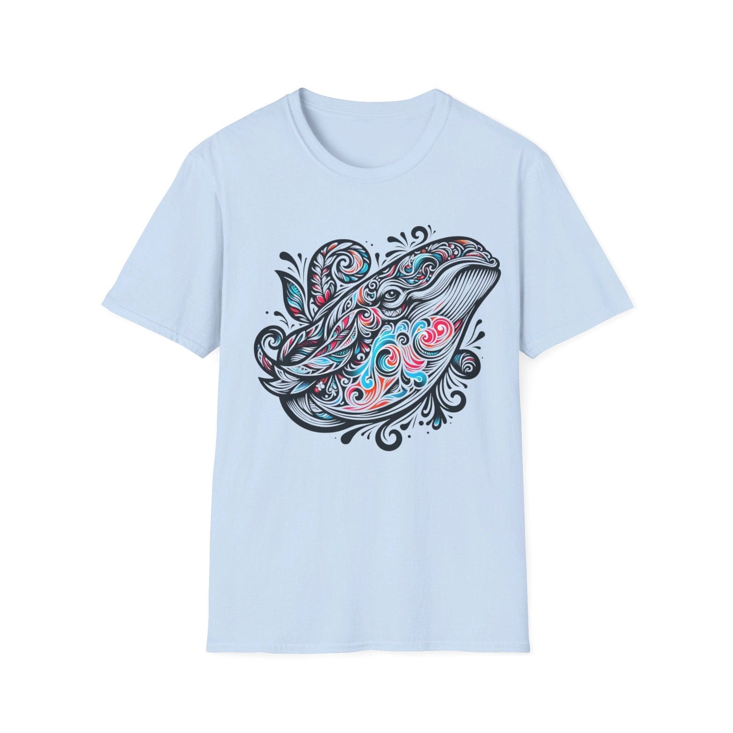 Floral Color Whale  T-Shirt