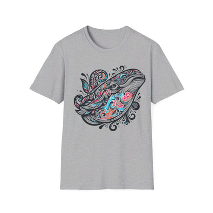 Floral Color Whale  T-Shirt