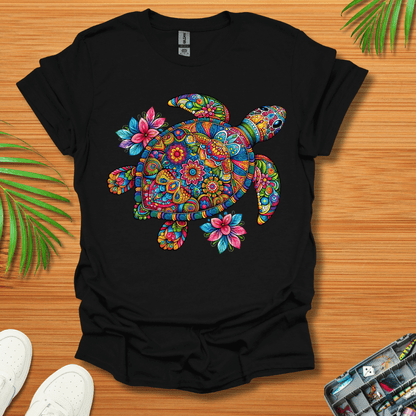 Rainbow Flower Turtle T-Shirt