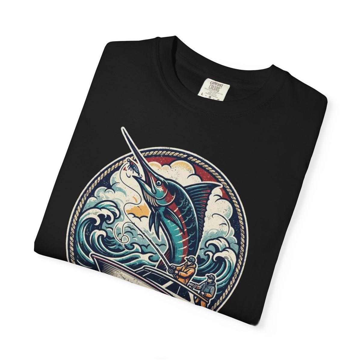 Marlin Wave T-Shirt — Vintage Ocean Fishing Graphic Tee