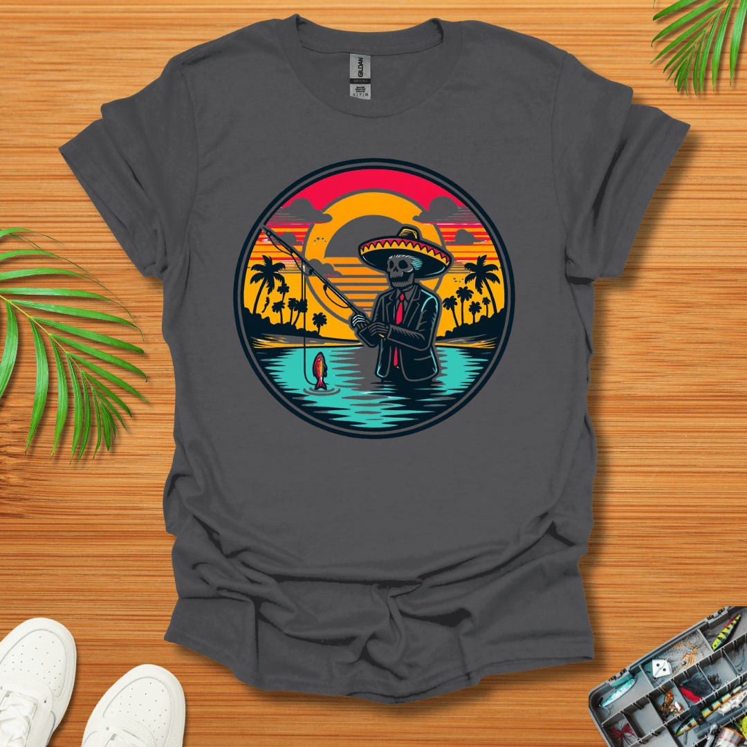 Skeleton Sombrero fishing  T-Shirt