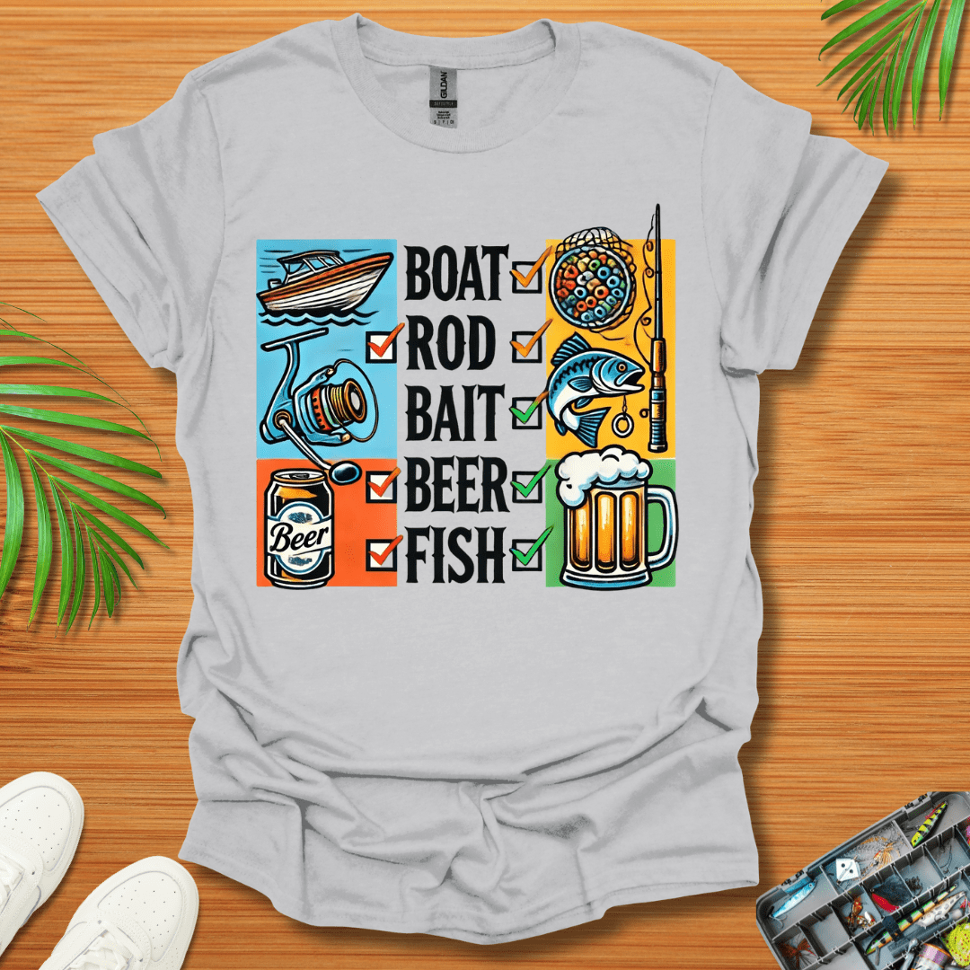 Boat  Rod Bait Beer Fish T-Shirt