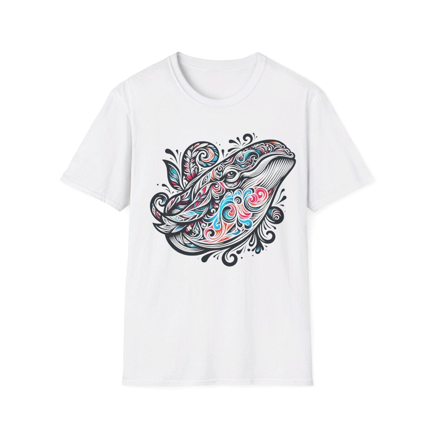 Floral Color Whale  T-Shirt