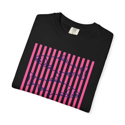 Striped Salmon Graphic T‑Shirt