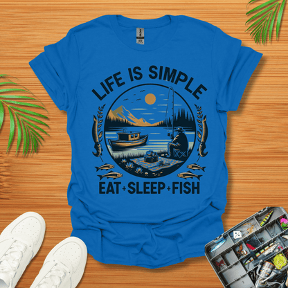 Life Is Simple Eat Sleep Fish T-Shirt