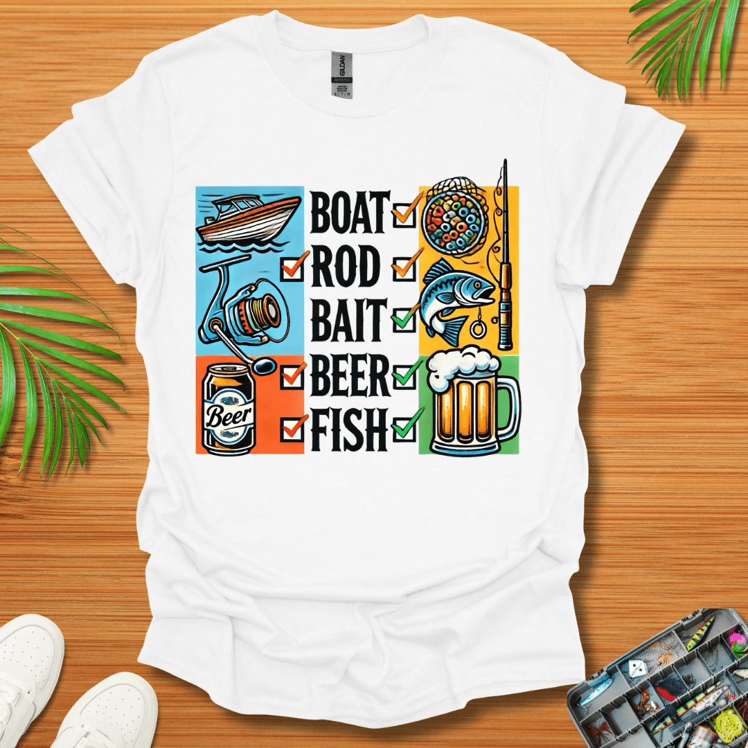 Boat  Rod Bait Beer Fish T-Shirt