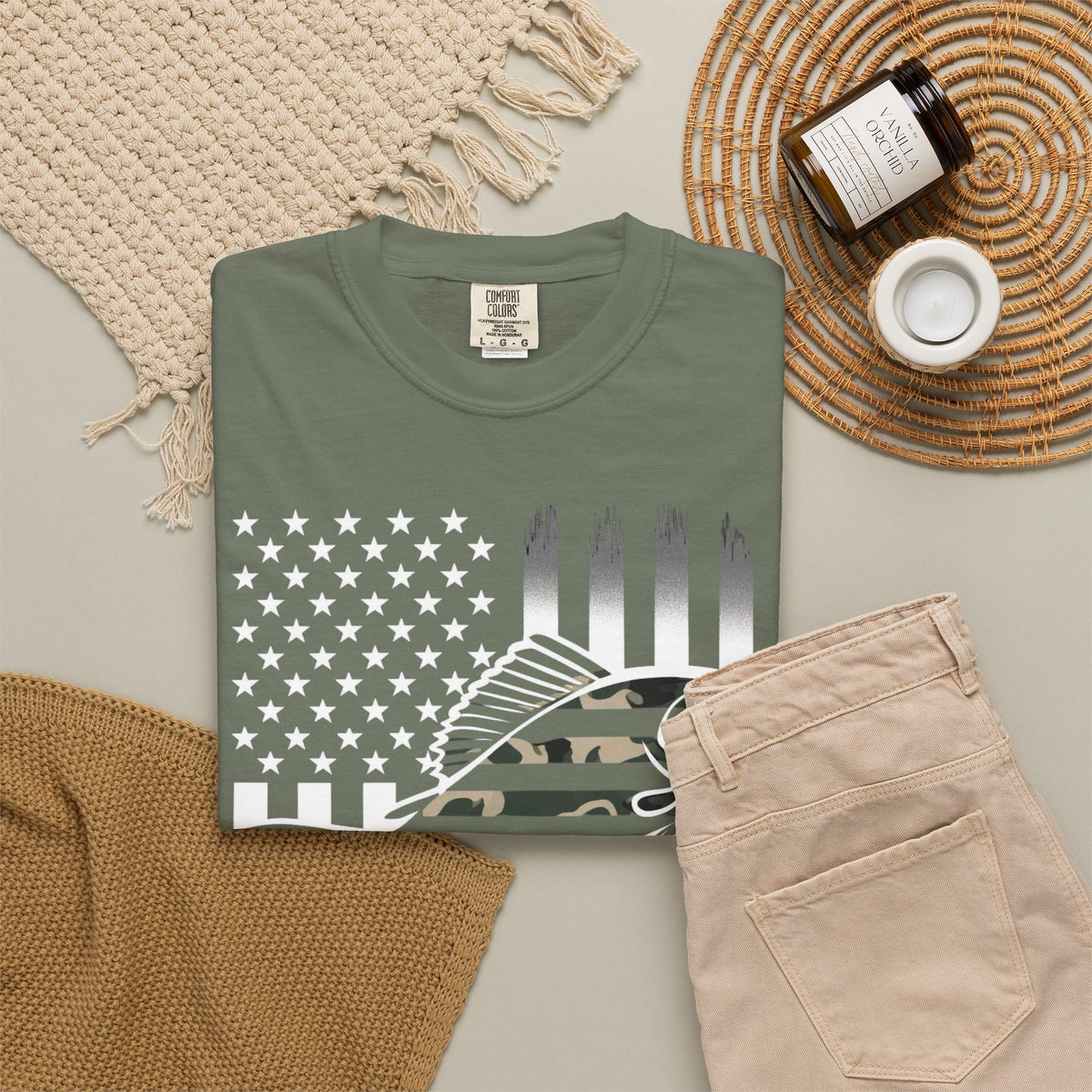 Camo Bass Flag T-Shirt