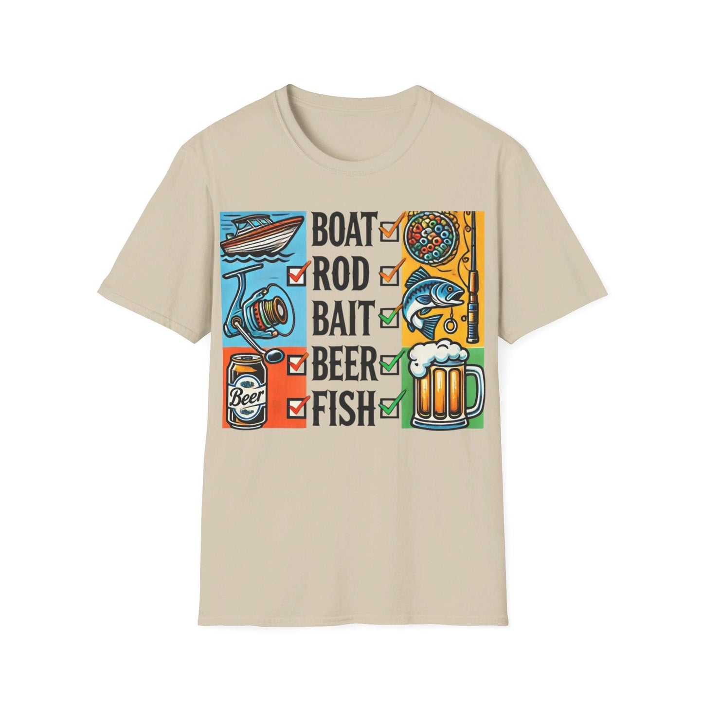 Boat  Rod Bait Beer Fish T-Shirt