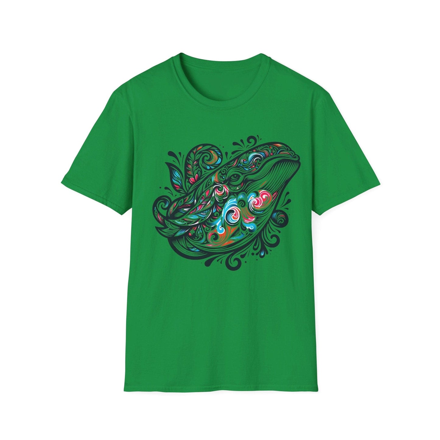 Floral Color Whale  T-Shirt