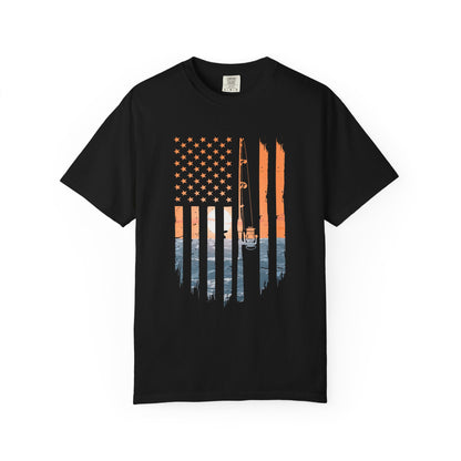 American Flag Beach T-Shirt