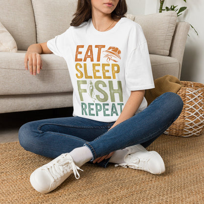 Eat Sleep Fish Repeat T-Shirt — Vintage Fishing Tee for Anglers