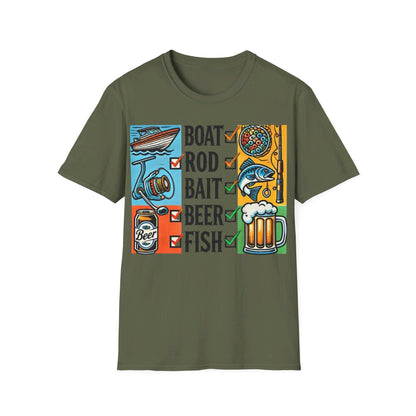 Boat  Rod Bait Beer Fish T-Shirt