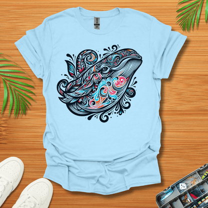 Floral Color Whale  T-Shirt