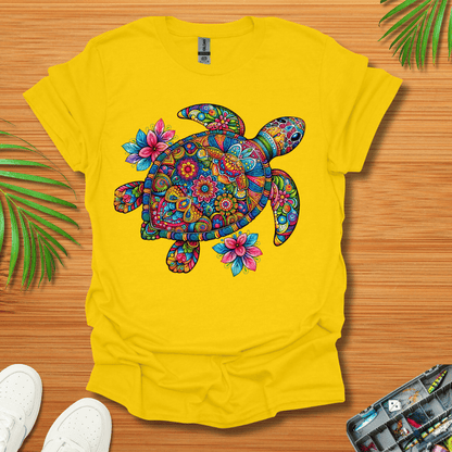 Rainbow Flower Turtle T-Shirt