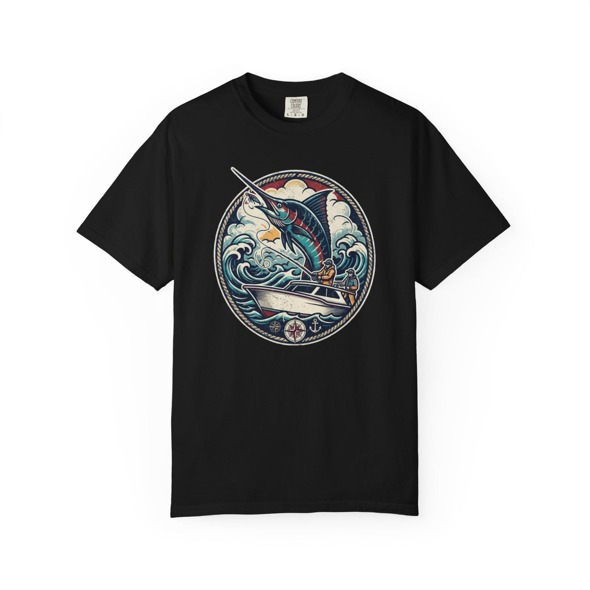 Marlin Wave T-Shirt — Vintage Ocean Fishing Graphic Tee
