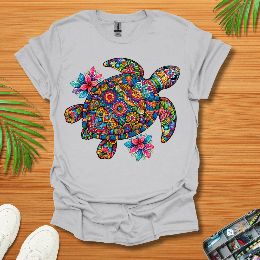 Rainbow Flower Turtle T-Shirt