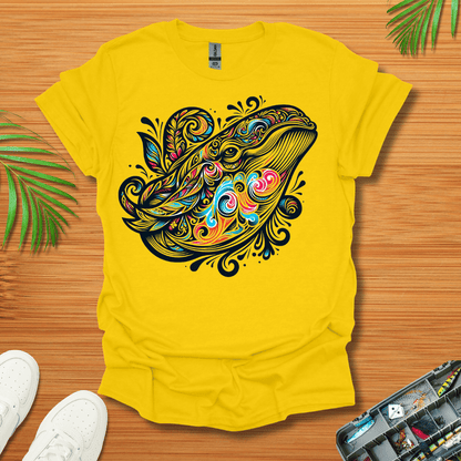 Floral Color Whale  T-Shirt