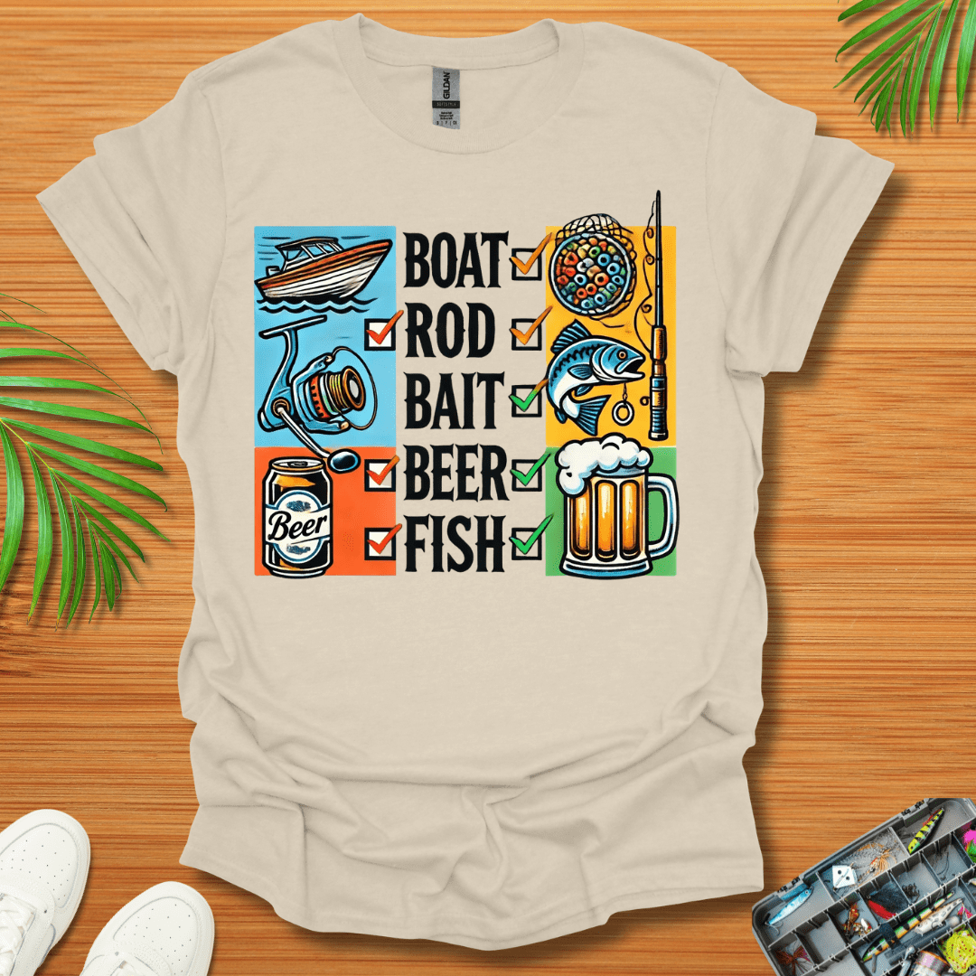 Boat  Rod Bait Beer Fish T-Shirt