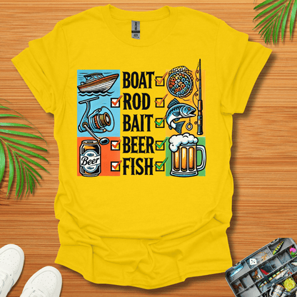 Boat  Rod Bait Beer Fish T-Shirt