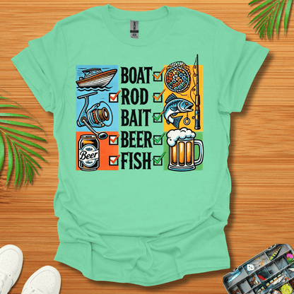 Boat  Rod Bait Beer Fish T-Shirt