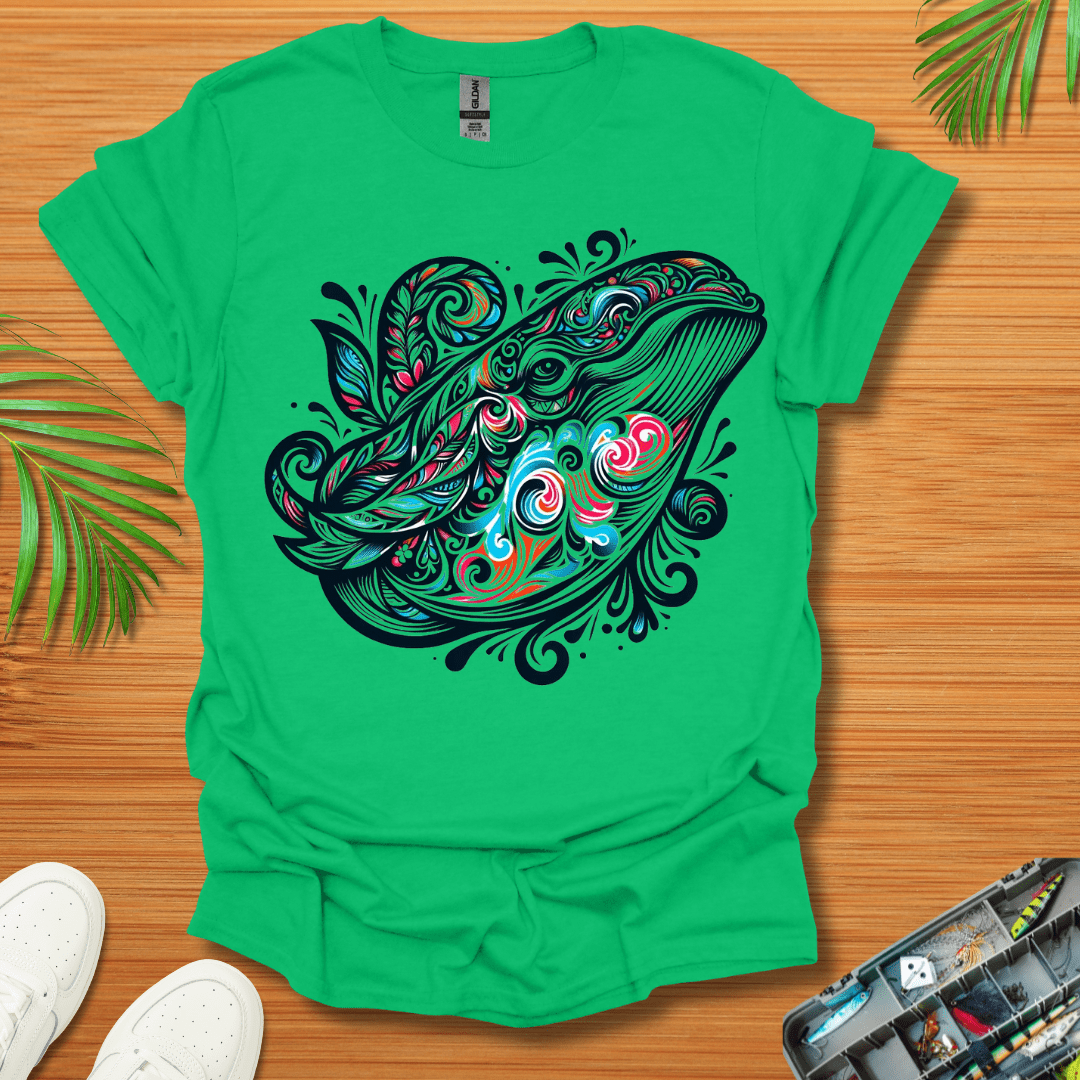 Floral Color Whale  T-Shirt