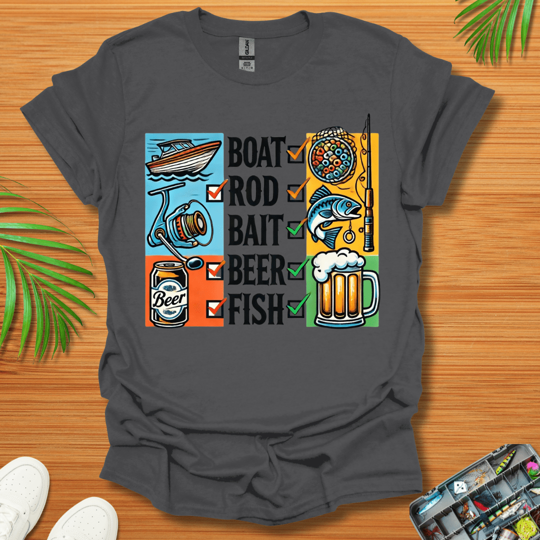 Boat  Rod Bait Beer Fish T-Shirt