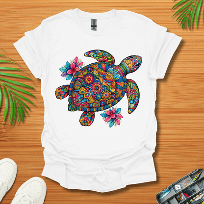 Rainbow Flower Turtle T-Shirt