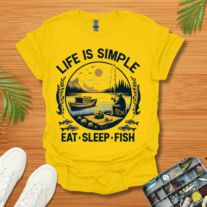 Life Is Simple Eat Sleep Fish T-Shirt