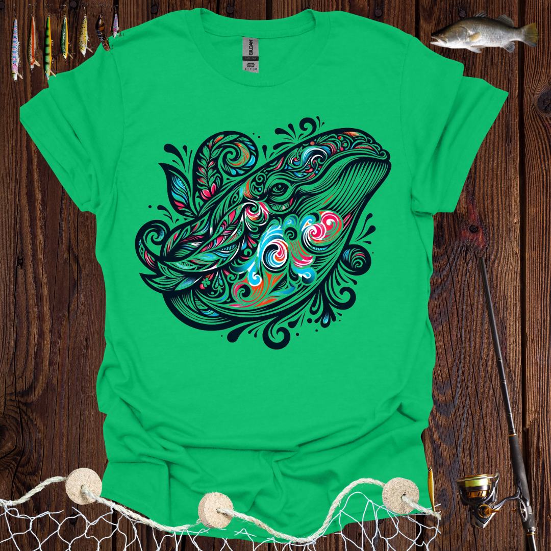 Floral Color Whale  T-Shirt