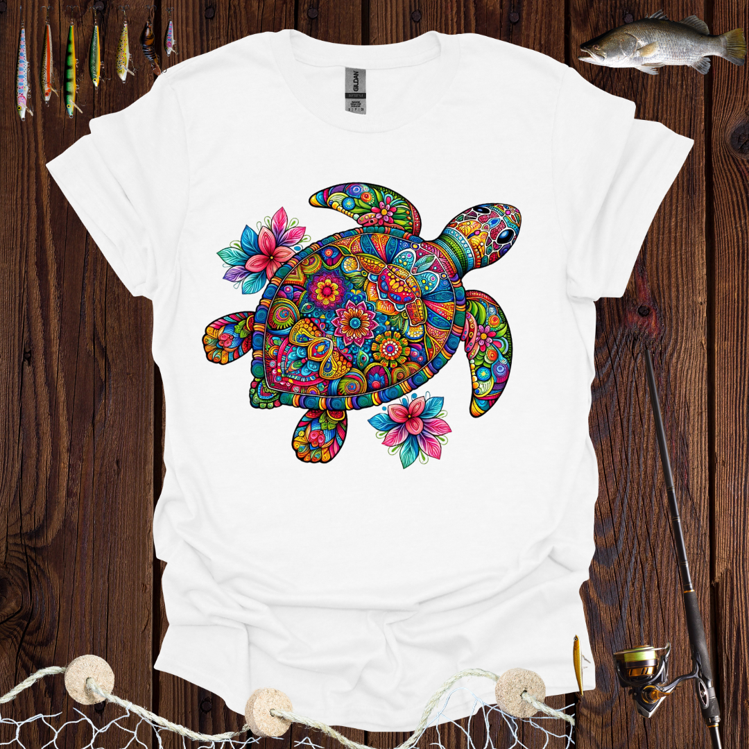 Rainbow Flower Turtle T-Shirt