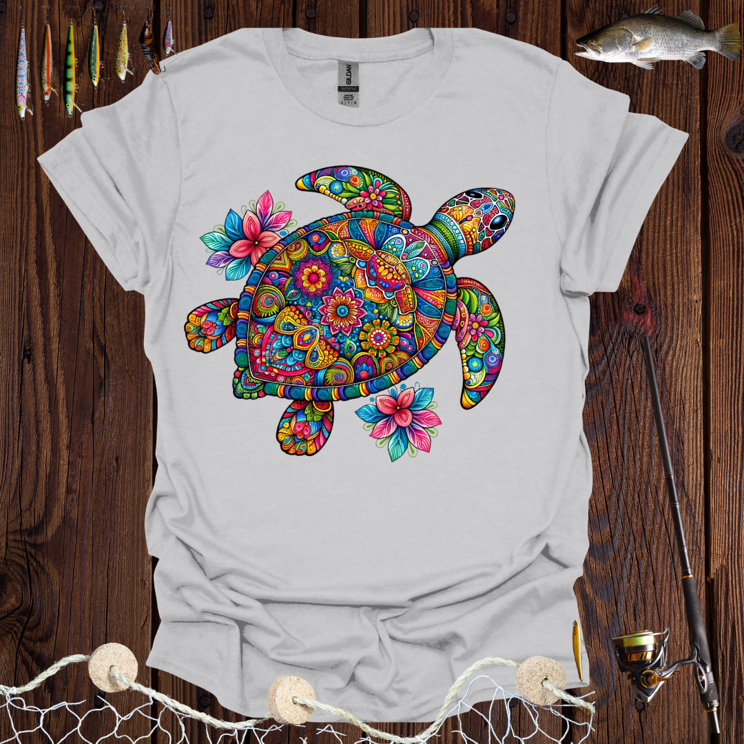 Rainbow Flower Turtle T-Shirt